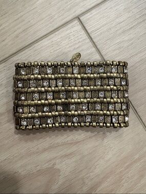 Elegant Gold and Silver stretch cuff Bracelet